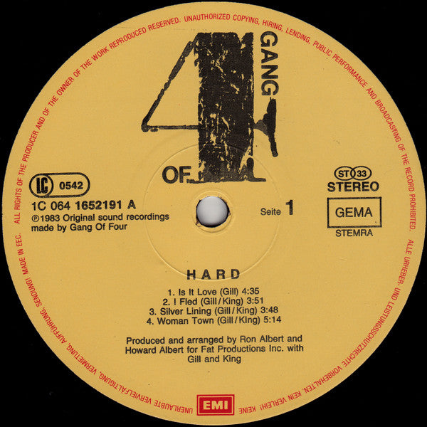 Gang Of 4* : Hard (LP, Album)