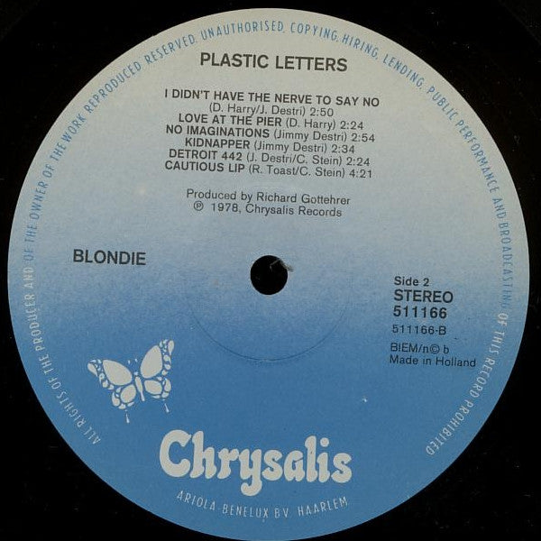 Blondie : Plastic Letters (LP, Album)