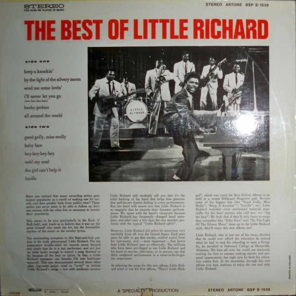 Little Richard : The Best Of Little Richard (LP, Album)