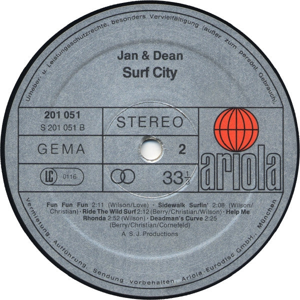Jan & Dean : Surf City (LP, Album, Re-)