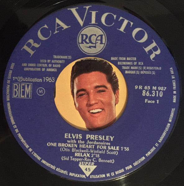 Elvis* With The Jordanaires : One Broken Heart For Sale (7", EP, Mono)