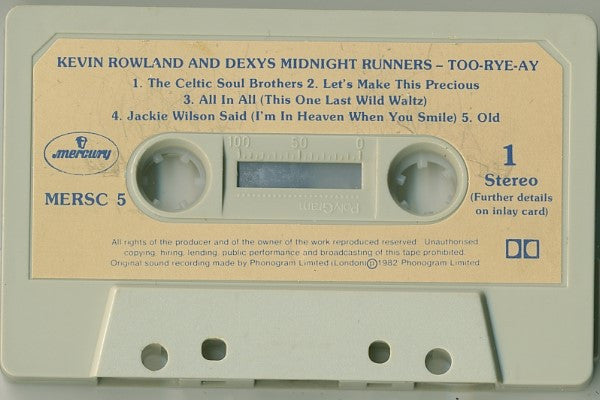 Kevin Rowland And Dexys Midnight Runners : Too-Rye-Ay (Cass, Album)