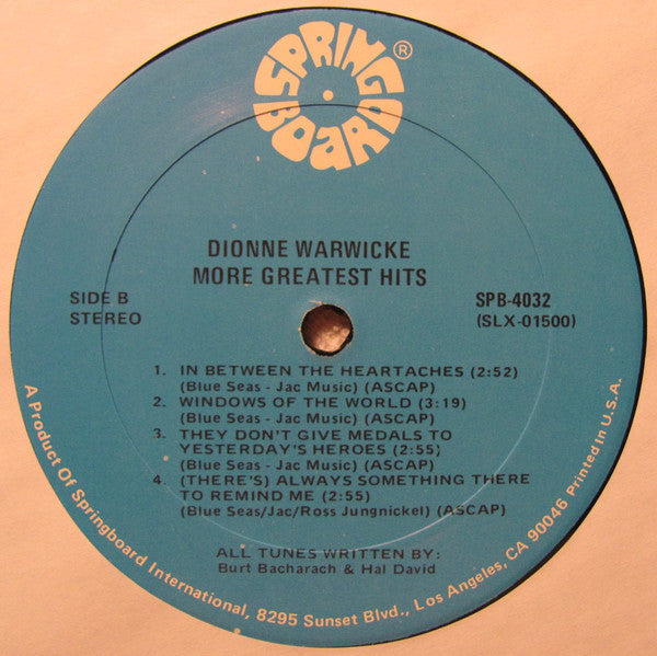 Dionne Warwicke* : More Greatest Hits (LP, Comp)