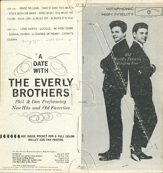 The Everly Brothers* : A Date With The Everly Brothers (LP, Album, Mono)