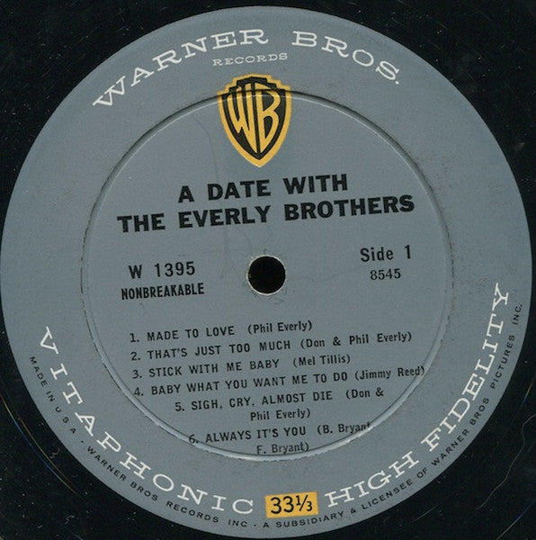 The Everly Brothers* : A Date With The Everly Brothers (LP, Album, Mono)