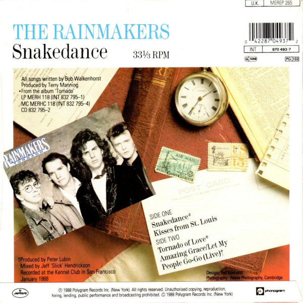 The Rainmakers - Snakedance (7", EP) - De Platen Aap – Vinylwinkel in Brielle & online webshop voor muziekliefhebbers