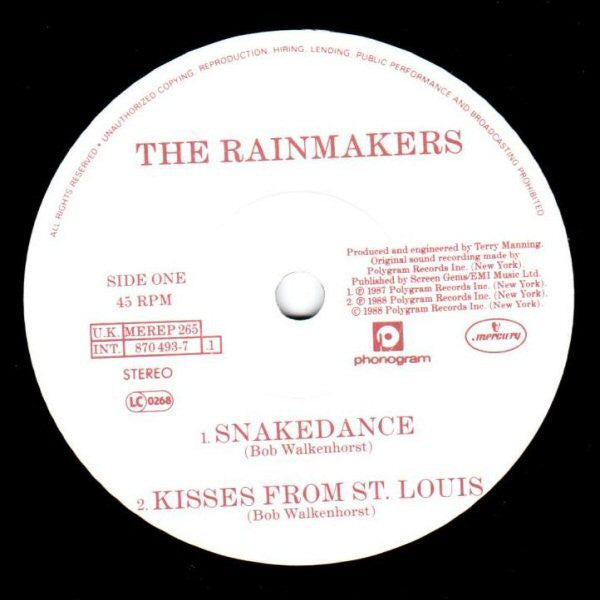 The Rainmakers - Snakedance (7", EP) - De Platen Aap – Vinylwinkel in Brielle & online webshop voor muziekliefhebbers