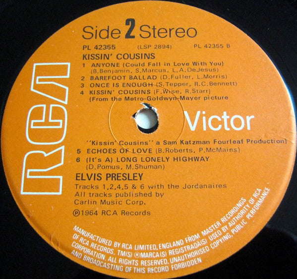 Elvis Presley : Kissin' Cousins (LP, Album, RE)