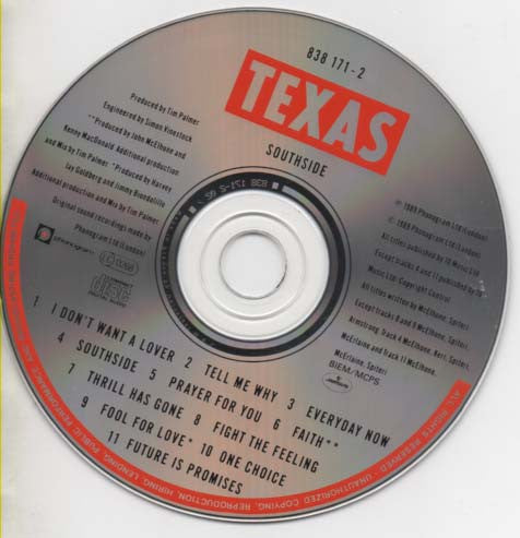 Texas - Southside (CD, Album, RE, RP) - De Platen Aap – Vinylwinkel in Brielle & online webshop voor muziekliefhebbers