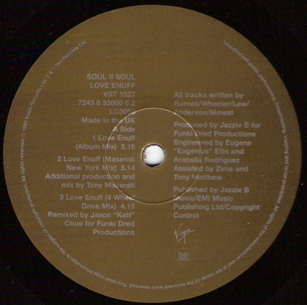 Soul II Soul - Love Enuff (12") - De Platen Aap – Vinylwinkel in Brielle & online webshop voor muziekliefhebbers