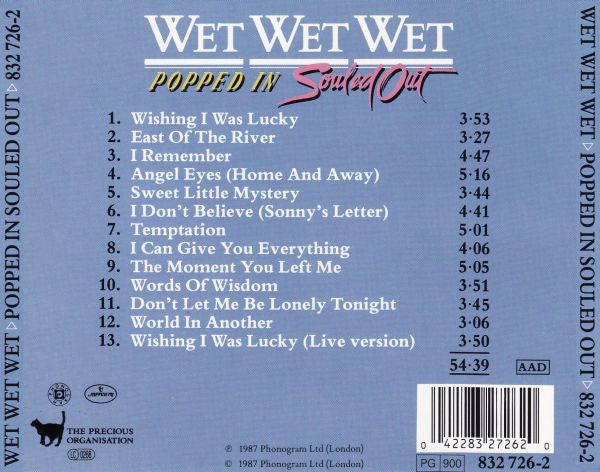 Wet Wet Wet : Popped In Souled Out (Album,Repress)