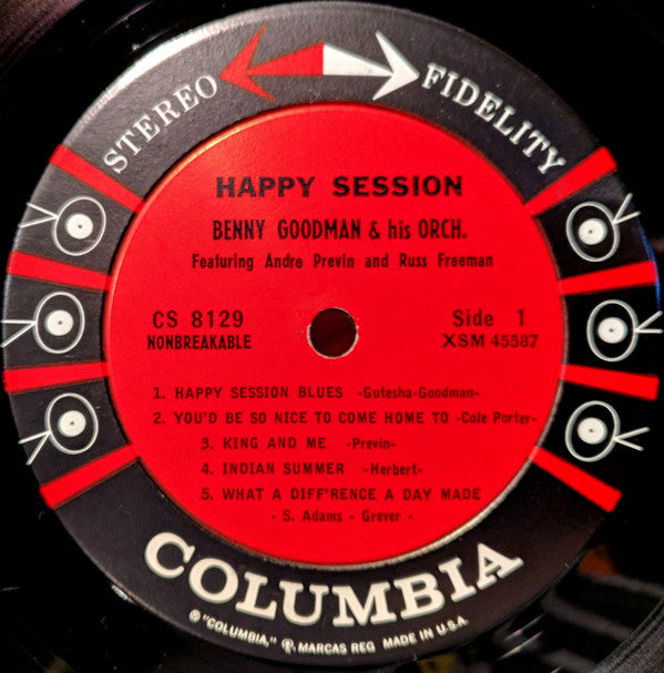 Benny Goodman And His Orchestra Featuring Andre Previn* And Russ Freeman : Happy Session (LP, Album)