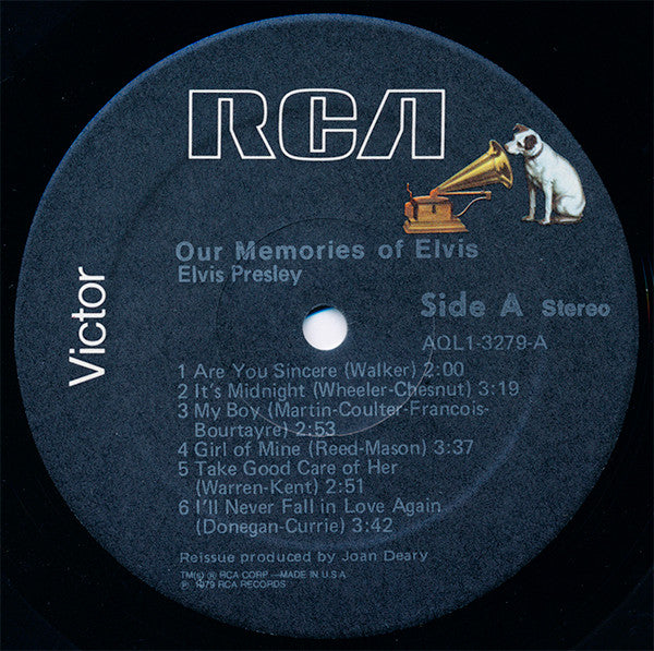 Elvis Presley : Our Memories Of Elvis (LP, Album)