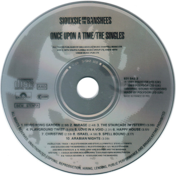 Siouxsie And The Banshees* : Once Upon A Time/The Singles (CD, Album, Comp, RE)