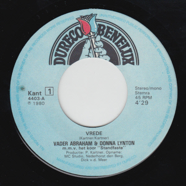 Vader Abraham & Donna Lynton m.m.v. Het Koor Standfaste : Vrede (7", Single)