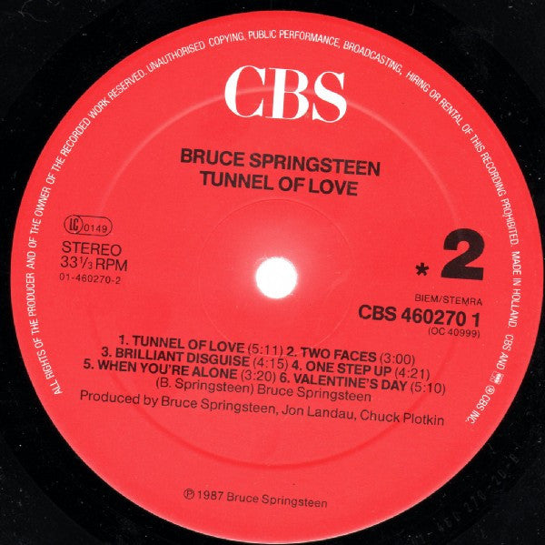 Bruce Springsteen - Tunnel Of Love (LP, Album) - De Platen Aap – Vinylwinkel in Brielle & online webshop voor muziekliefhebbers