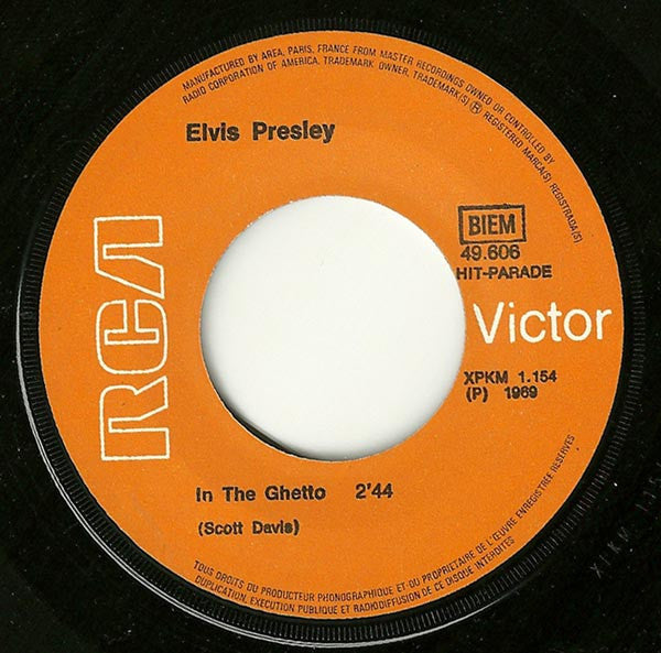 Elvis* : In The Ghetto (7", Single, Mono, Pri)