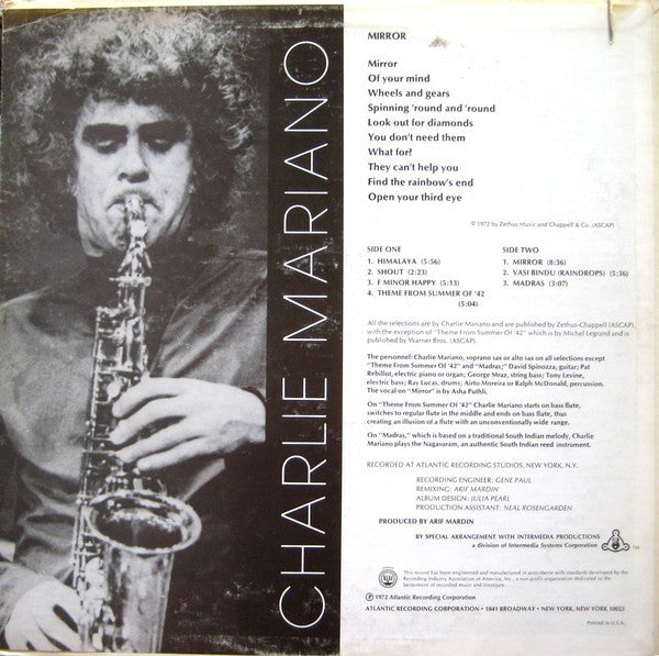 Charlie Mariano : Mirror (LP, Album, MO)