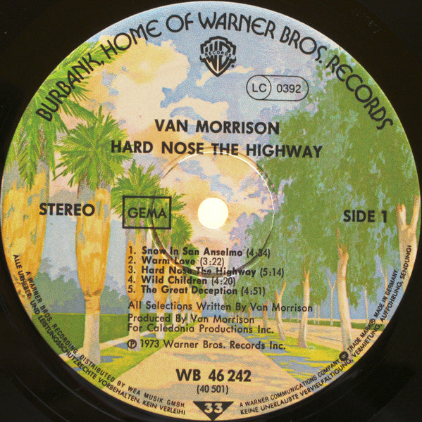 Van Morrison : Hard Nose The Highway (LP, Album, RE)