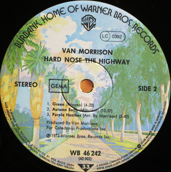 Van Morrison : Hard Nose The Highway (LP, Album, RE)