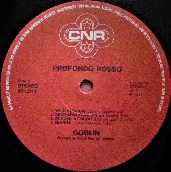 Goblin : Profondo Rosso (Colonna Sonora Originale Del Film) (LP, Album)