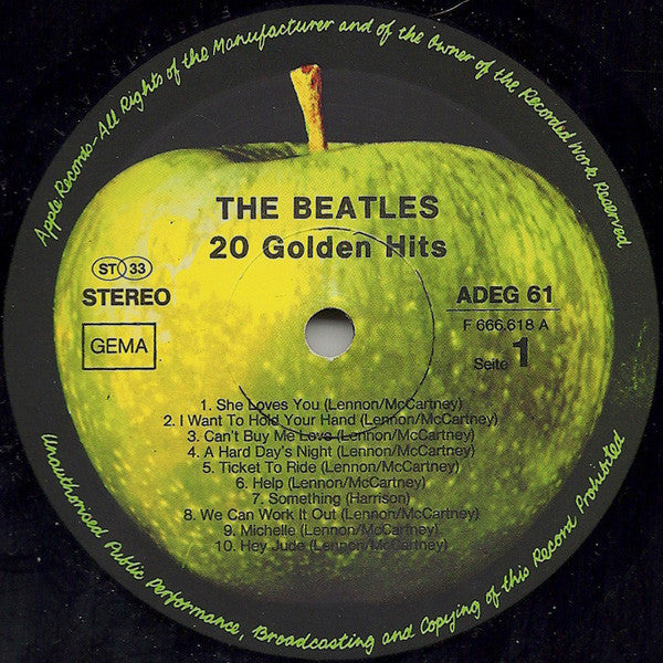 The Beatles : 20 Golden Hits (LP, Comp)