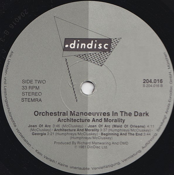 Orchestral Manoeuvres In The Dark : Architecture & Morality (LP, Album, Die)