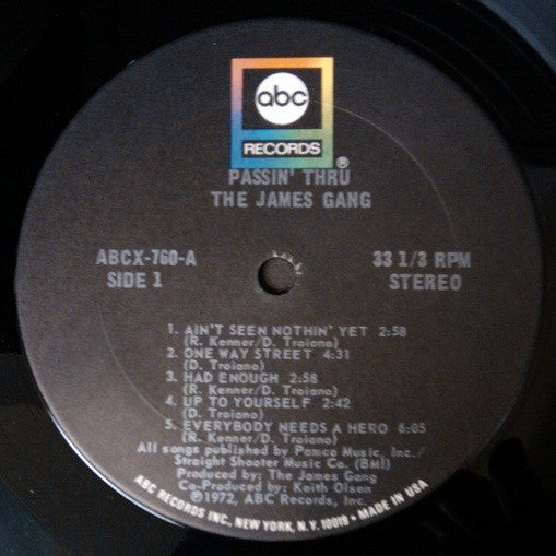 James Gang : Passin' Thru (LP,Album,Stereo)