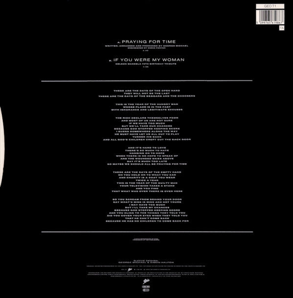 George Michael - Praying For Time (12", Single) - De Platen Aap – Vinylwinkel in Brielle & online webshop voor muziekliefhebbers