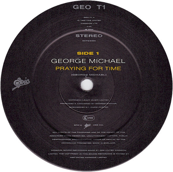 George Michael - Praying For Time (12", Single) - De Platen Aap – Vinylwinkel in Brielle & online webshop voor muziekliefhebbers