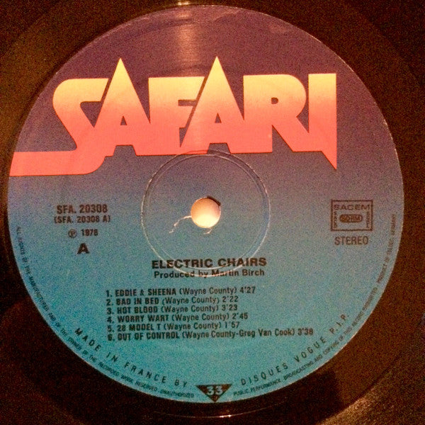 The Electric Chairs : The Electric Chairs (LP, Album)