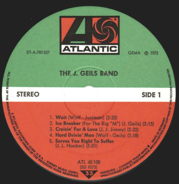 The J. Geils Band : The J. Geils Band (LP, Album)