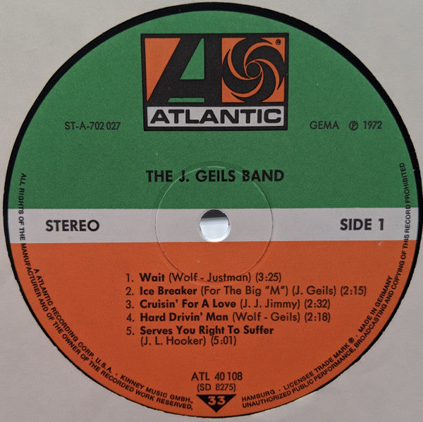 The J. Geils Band : The J. Geils Band (LP, Album)