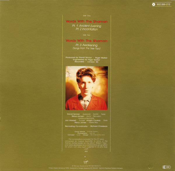 David Sylvian, Jon Hassell • Steve Jansen, Holger Czukay : Words With The Shaman (12", EP)