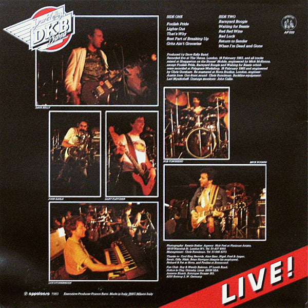 Dave Kelly Band* : Live! (LP, Album)