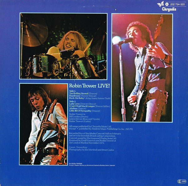 Robin Trower : Robin Trower Live! (LP, Album, RE)