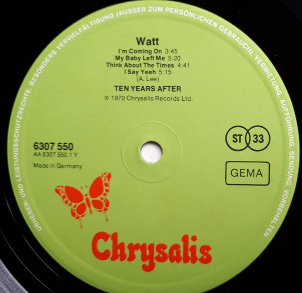 Ten Years After : Watt (LP, Album, RE, Gat)