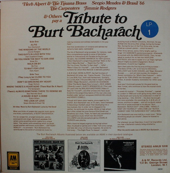 Various : Tribute To Burt Bacharach (LP, Comp)