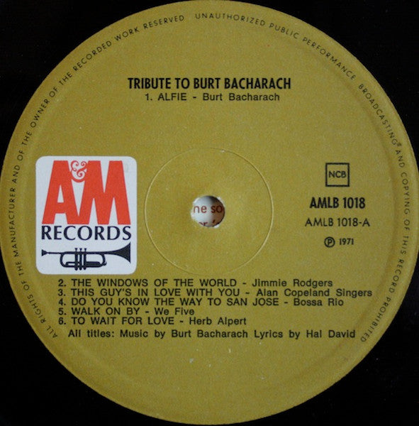 Various : Tribute To Burt Bacharach (LP, Comp)
