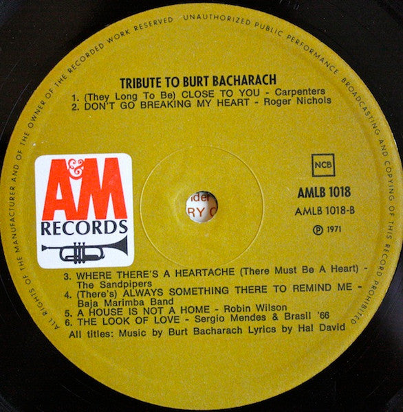Various : Tribute To Burt Bacharach (LP, Comp)