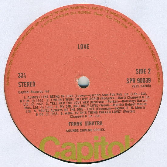 Frank Sinatra : Love (LP,Compilation)