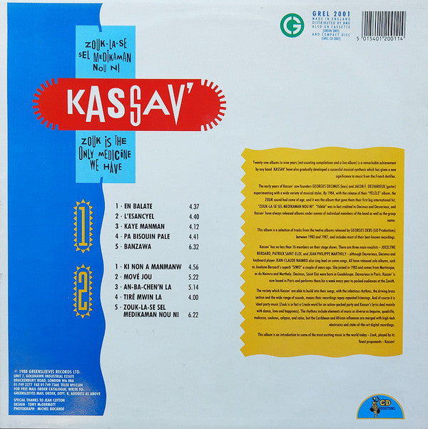 Kassav' : Zouk Is The Only Medicine We Have (LP, Comp)