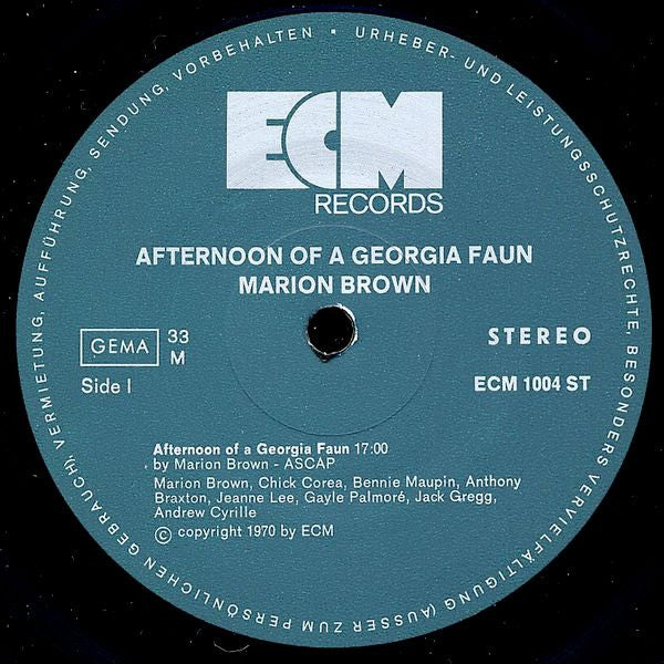 Marion Brown : Afternoon Of A Georgia Faun (LP, Album)
