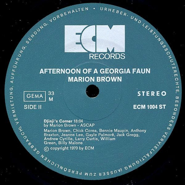 Marion Brown : Afternoon Of A Georgia Faun (LP, Album)