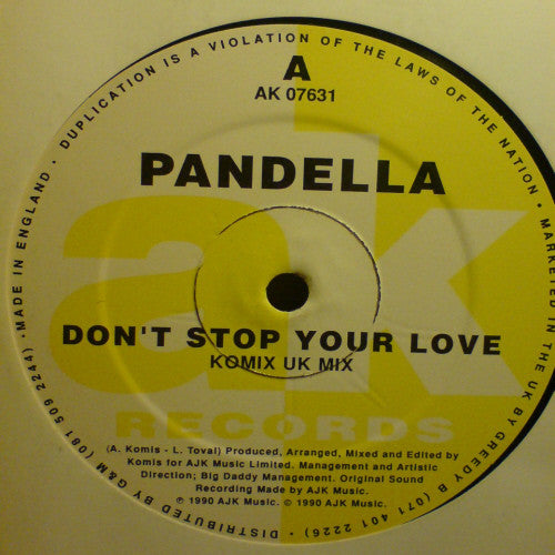 Pandella : Don't Stop Your Love (12")