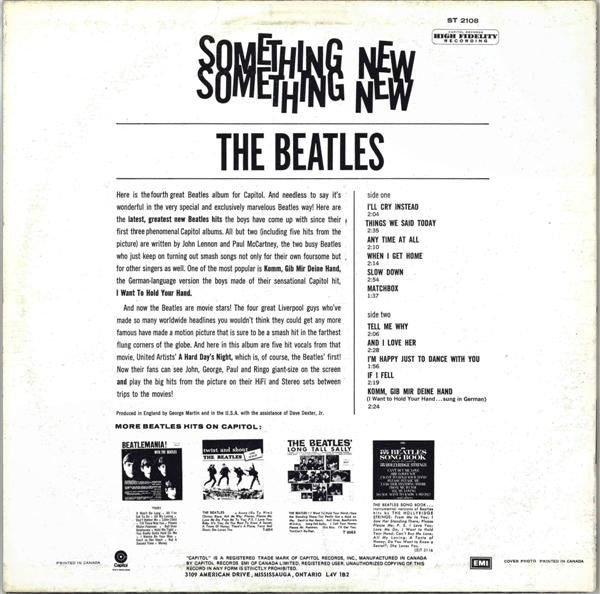The Beatles : Something New (LP, Album, RE, Pur)