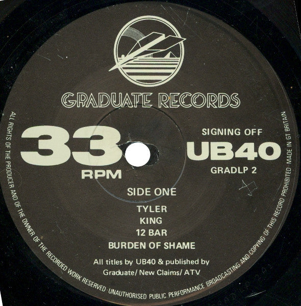 UB40 : Signing Off (LP,Album)