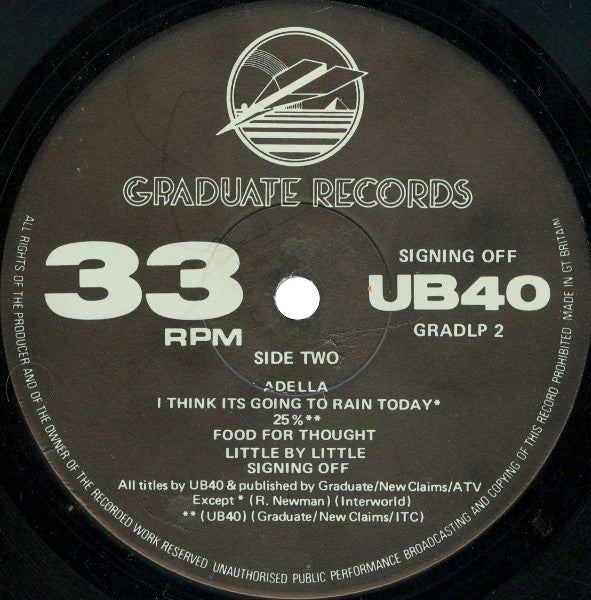 UB40 : Signing Off (LP,Album)