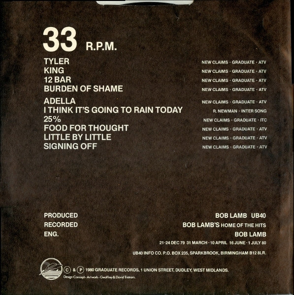 UB40 : Signing Off (LP,Album)