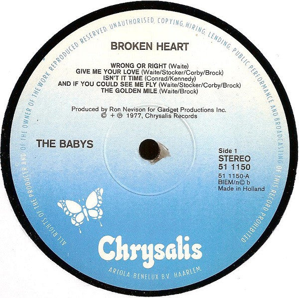 The Babys : Broken Heart (LP, Album)
